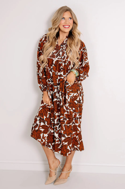 ROBERT-Long Sleeve Maxi Dress