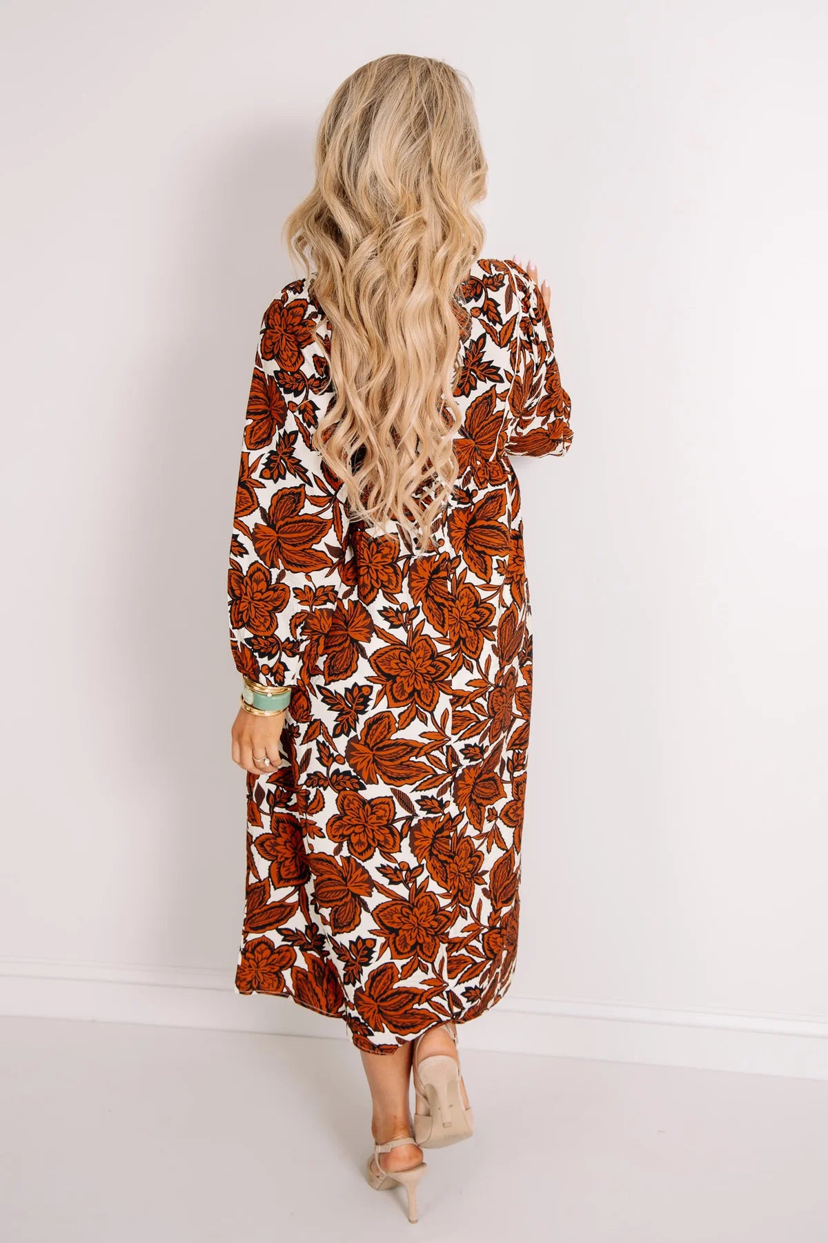 ROBERT-Long Sleeve Maxi Dress
